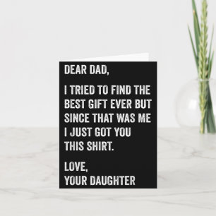 Kära pappa rolig fadersdags-citat från dotter till kort