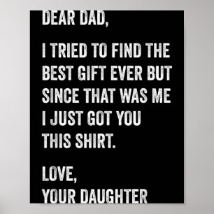 Kära pappa rolig fadersdags-citat från dotter till poster