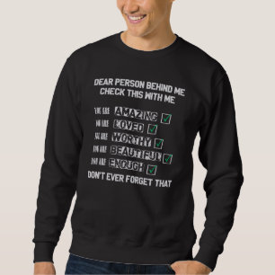 Kära Person Bakom mig Funny Far och Son Lång Ärmad Tröja