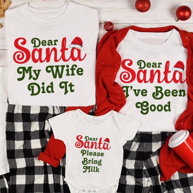 Kära Santa Anpassningsbar-gruppen för julfamiljen T Shirt (Skapare uppladdad)