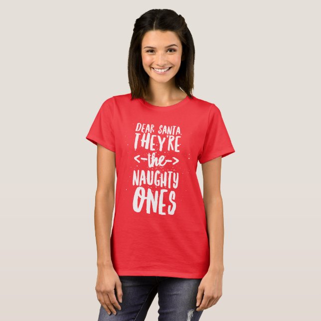 Kära Santa, är de de stygga T Shirt (Hel framsida)