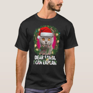 Kära Santa British Shorthair Cat - Naughty for Chr T Shirt