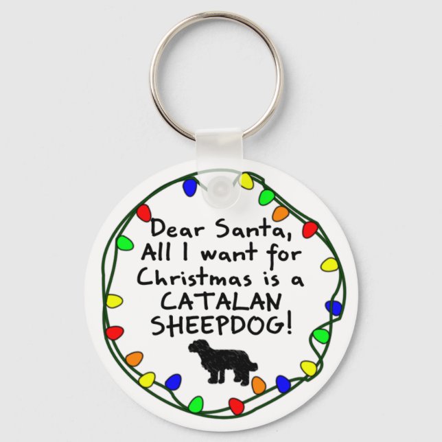 Kära Santa Catalan Sheepdog Nyckelring (Framsida)