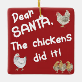 Kära Santa Chickens gjorde julen Julgransprydnad Keramik