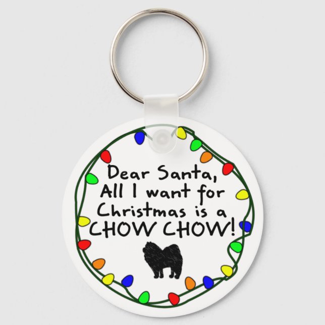 Kära Santa Chow Chow Nyckelring (Framsida)