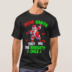 Kära Santa de är Naughty Ones Dab Santa Black C T Shirt