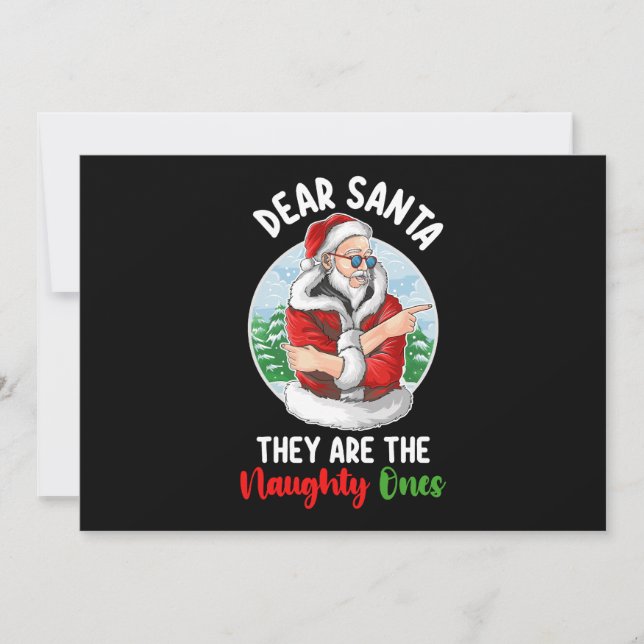 Kära Santa De är Naughty Ones-julen Inbjudningar (Framsida)