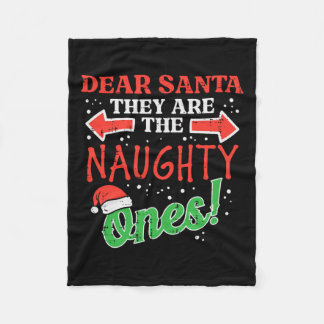 Kära Santa De Naughty Ones jul Julafton Manar Wo Fleecefilt
