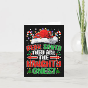 Kära Santa De Naughty Ones jul Julafton Manar Wo Kort