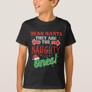 Kära Santa De Naughty Ones jul Julafton Manar Wo T Shirt