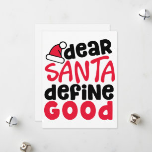 Kära Santa Define Bra Funny jul Julkort