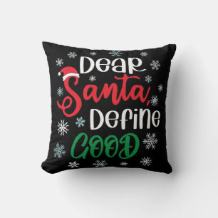 Kära Santa Define Bra Funny jul Kudde