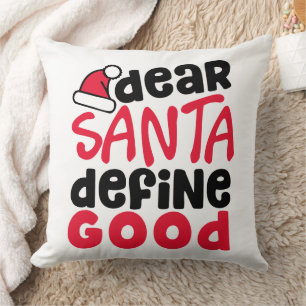 Kära Santa Define Bra Funny jul Kudde