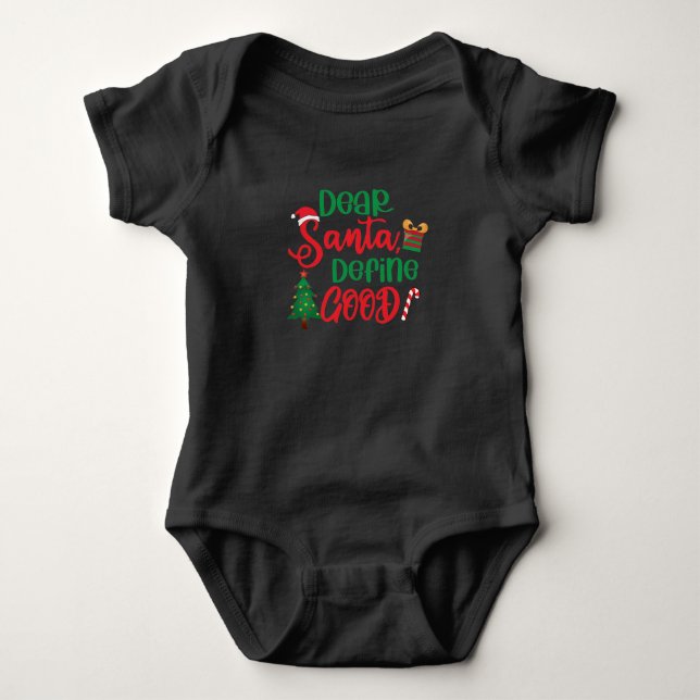 Kära Santa Define Bra Funny jul T Shirt (Framsida)