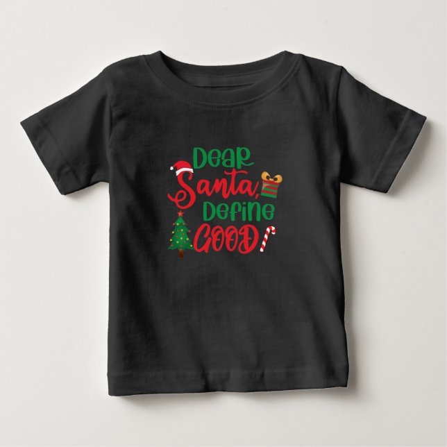 Kära Santa Define Bra Funny jul T Shirt (Framsida)