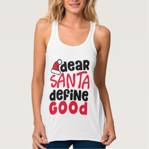 Kära Santa Define Bra Funny jul   TANKTOP Linne Med Racerback