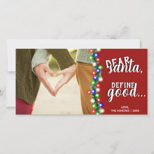 Kära Santa Define Bra Helgdag-julkort Julkort