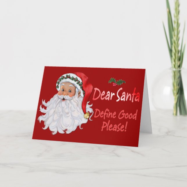 Kära Santa Define Bra Helgkort (Framsida)