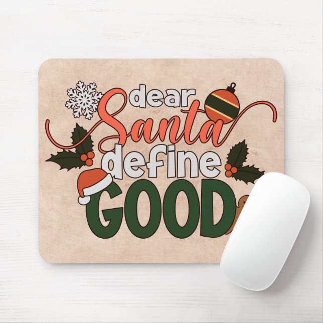 Kära Santa Define Bra jul | Mousepad Musmatta (Med mus)