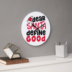 Kära Santa Define Bra jul Stor Klocka