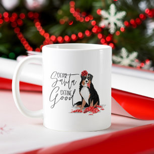 Kära Santa Define Bra Naughty Hund Watercolor Kaffemugg