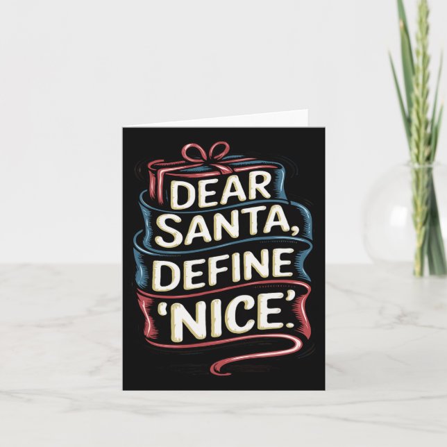 Kära Santa Define God jul Kort (Framsida)