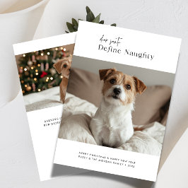Kära Santa Define Naughty jul Hund 2 Photo Julkort