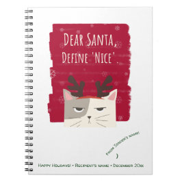 Kära Santa Define Nice Funny Cute-jul Anteckningsbok