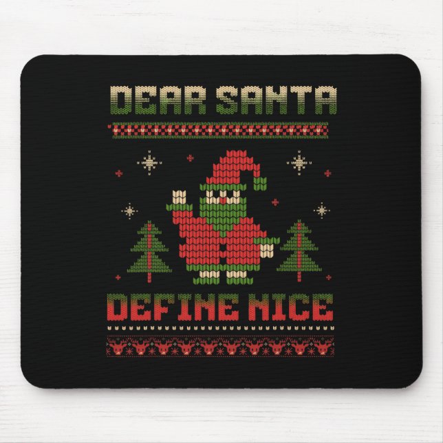Kära Santa Define Snygg jultomtsmatch Musmatta (Framsidan)