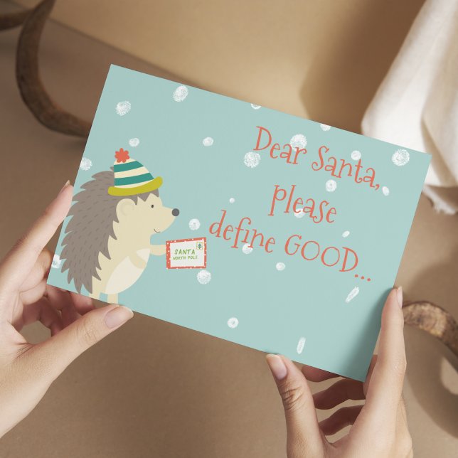 Kära Santa, Definiera Bra! Lustig jul Vykort (Skapare uppladdad)