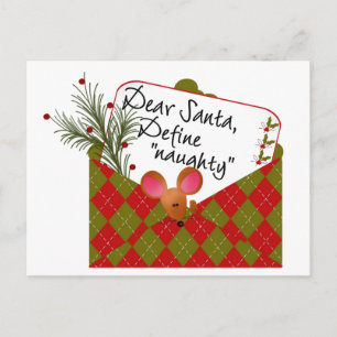 Kära Santa... Definiera Naughty Helg Vykort
