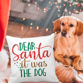Kära Santa, det var Glitter-skriften Festive. Kudde