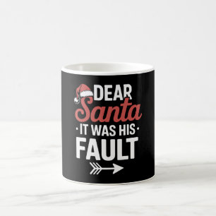 Kära Santa det var hans fel på Par Julafton Kaffemugg