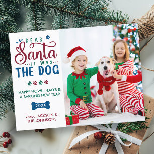 Kära Santa, det var Hund Funny Kids & Pet Photo Vykort