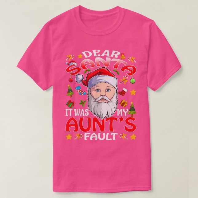 Kära Santa, det var min Moster-feljul T Shirt (Design framsida)