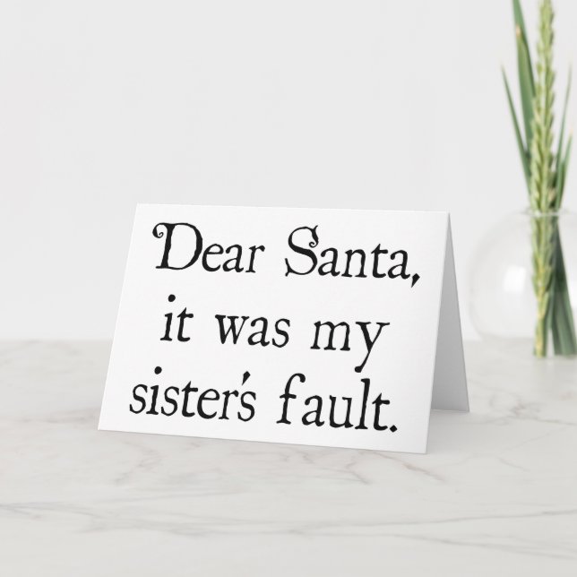 Kära Santa, det var min systers fel Helgkort (Framsida)