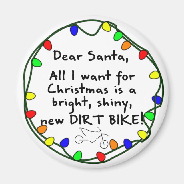 Kära Santa Dirt Bike Magnet (Framsidan)