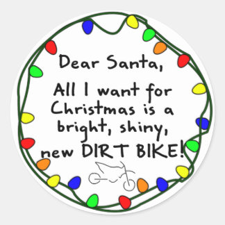 Kära Santa Dirt Bike Runt Klistermärke