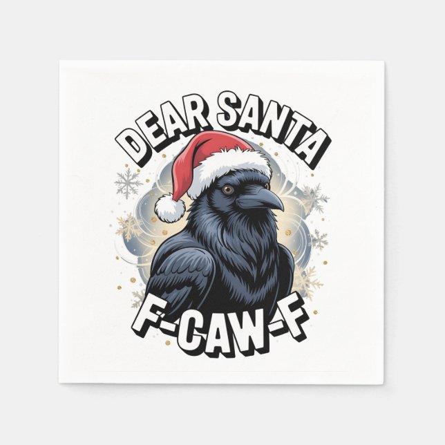 Kära Santa F-caw-F-fonen-julkorpen Pappersservett (Framsidan)