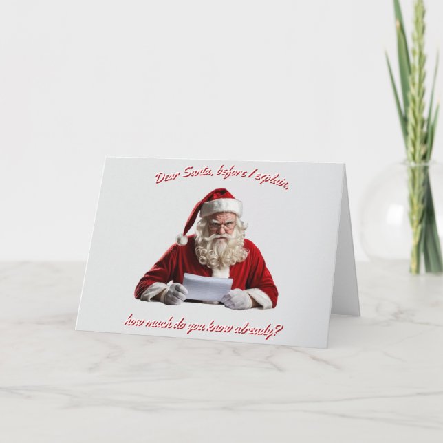 Kära Santa.. Finny Jultomten, julen Helgdag Helgkort (Framsida)