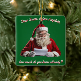 Kära Santa.. Finny Jultomten, julen Helgdag Julgransprydnad Keramik