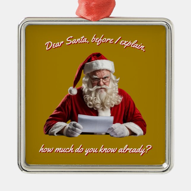 Kära Santa.. Finny Jultomten, julen Helgdag Julgransprydnad Metall (Framsidan)