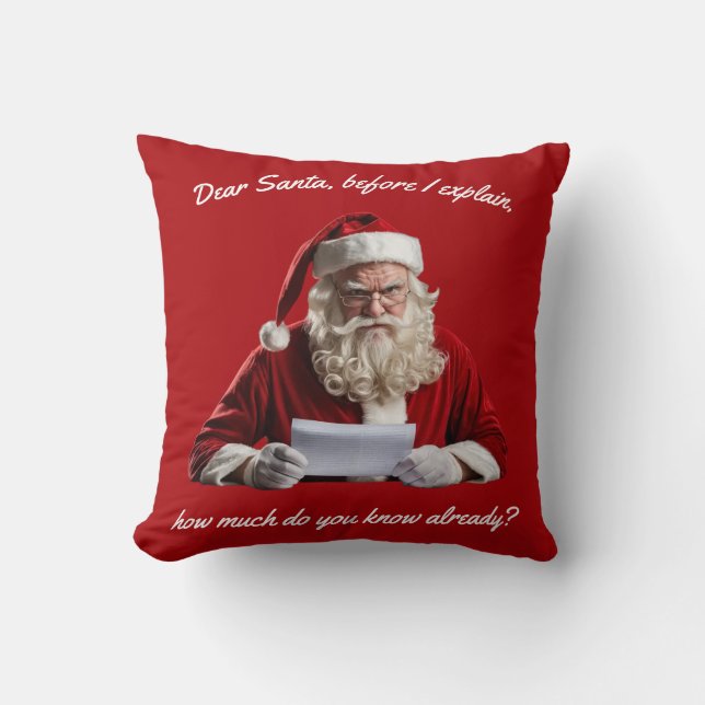Kära Santa.. Finny Jultomten, julen Helgdag Kudde (Framsida)