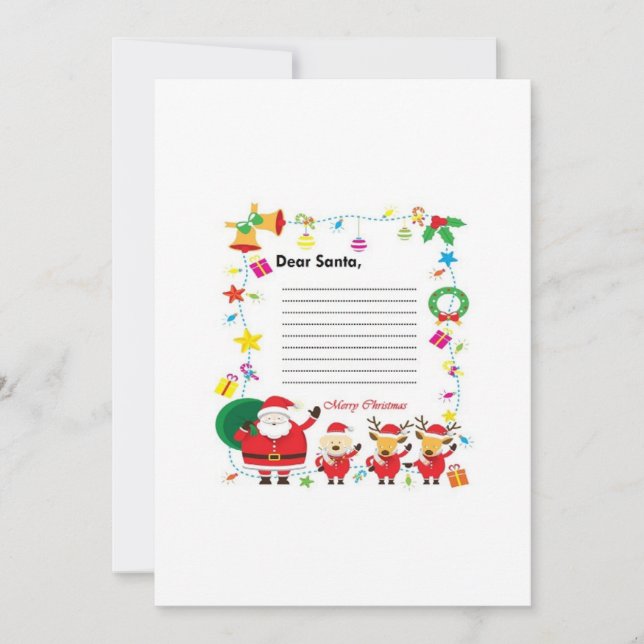 Kära Santa, För barn på julönskelistan Inbjudningar (Framsida)