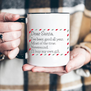 Kära Santa Funny Festive jul Två-Tonad Mugg