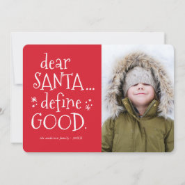 Kära Santa.. Funny Helgdag-fotokort Julkort