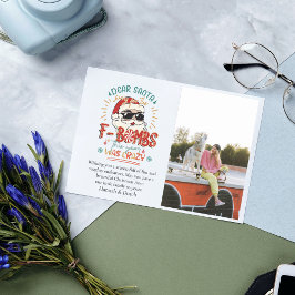 Kära Santa Funny Photo jul Anteckningskort