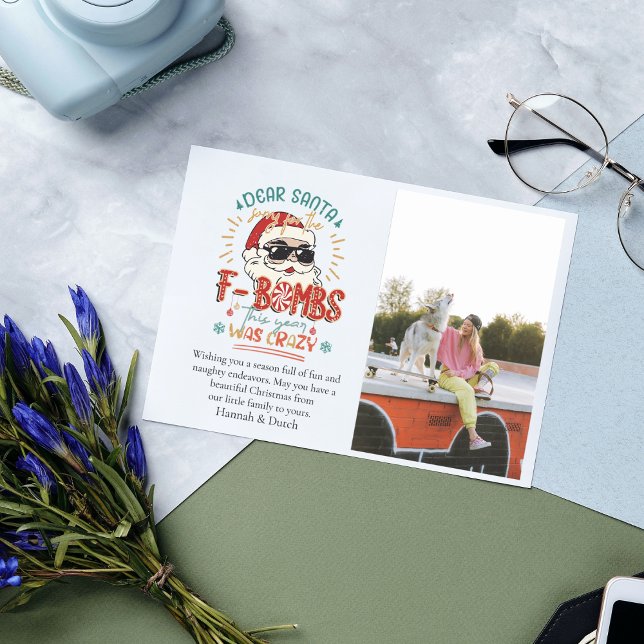 Kära Santa Funny Photo jul Anteckningskort (Skapare uppladdad)