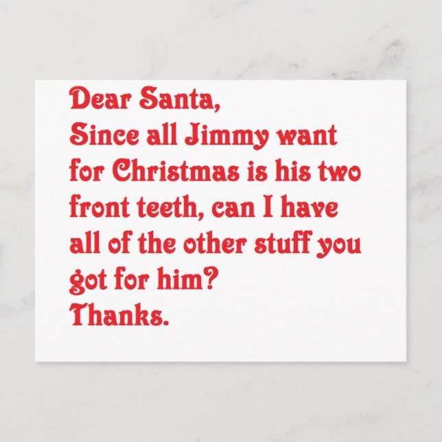 Kära Santa Helg Vykort (Framsida)