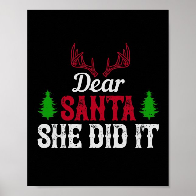 Kära Santa, hon gjorde det Poster (Framsidan)